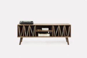 Record Player Stand / long / walnut